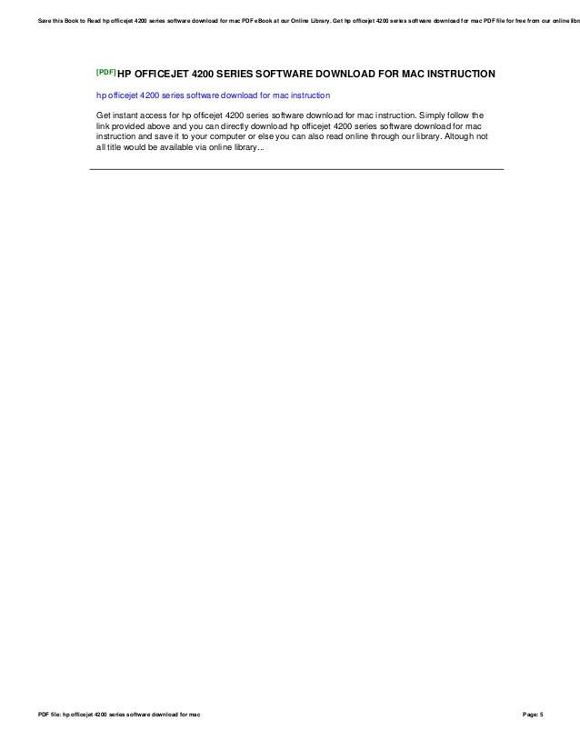 Hp Officejet 4200 Series Software For Mac - enasinnovation